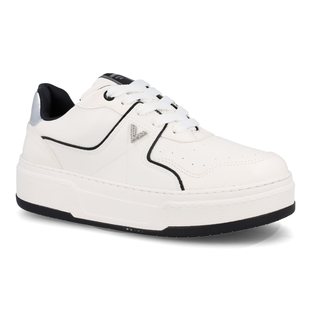 Via Marte Tenis Casual 223007-01 Branco-Milk-Preto-Prata New Floater-Napa-Napa-Metal Dakar_4_999999992675562_30